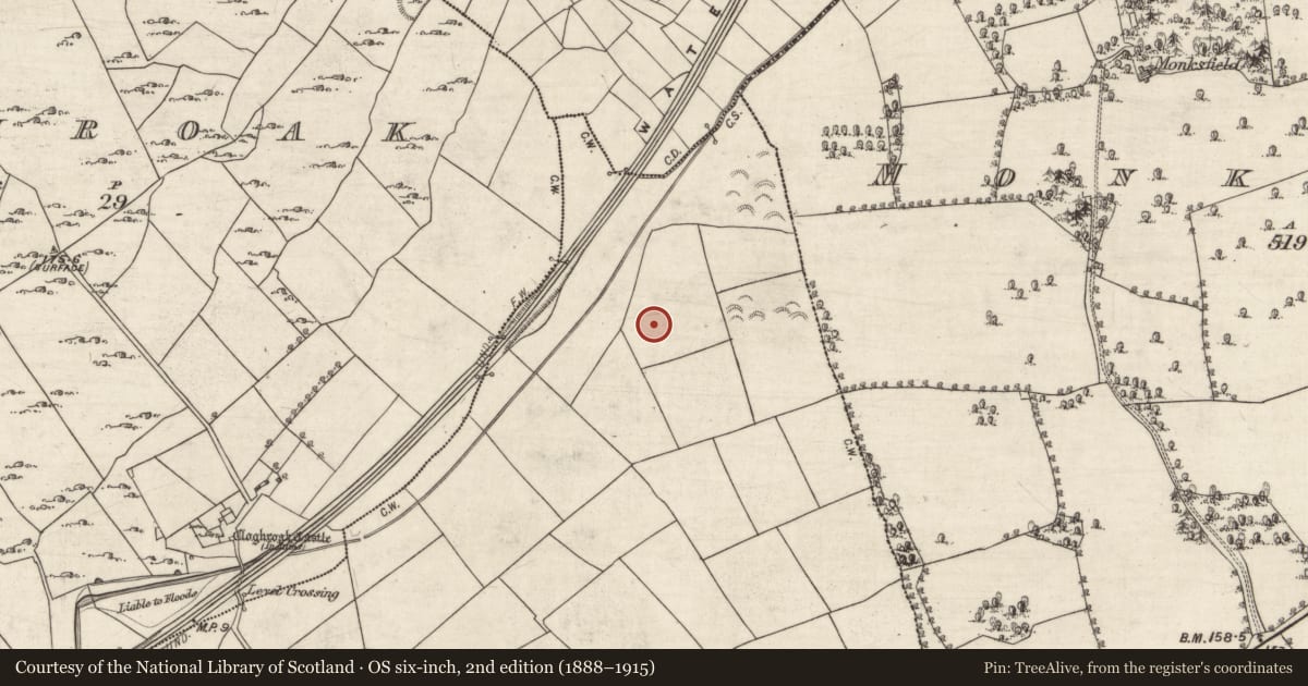 Ordnance Survey six-inch map, 2nd edition (1888–1915) covering the location of Quarry, Ballyglass East, County Galway, with a pin at the register's coordinates