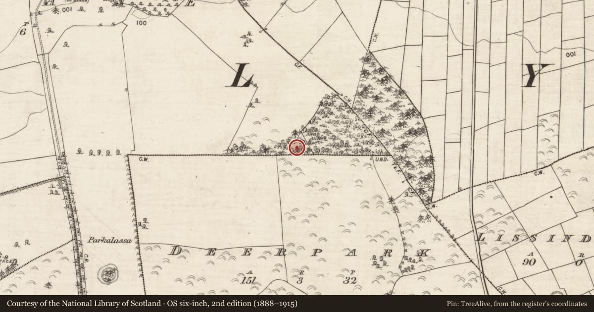 Ordnance Survey six-inch map, 2nd edition (1888–1915) covering the location of Well, Rahasane, County Galway, with a pin at the register's coordinates