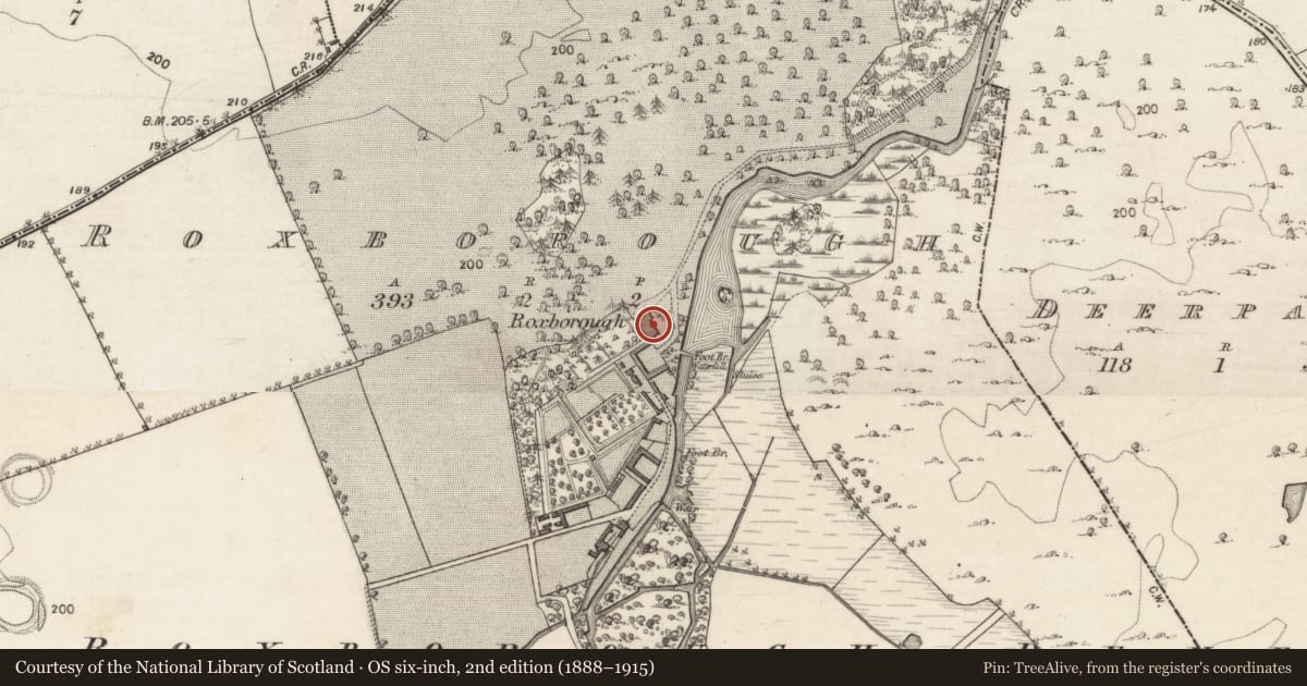 Ordnance Survey six-inch map, 2nd edition (1888–1915) covering the location of House - 18th/19th century, Roxborough, County Galway, with a pin at the register's coordinates