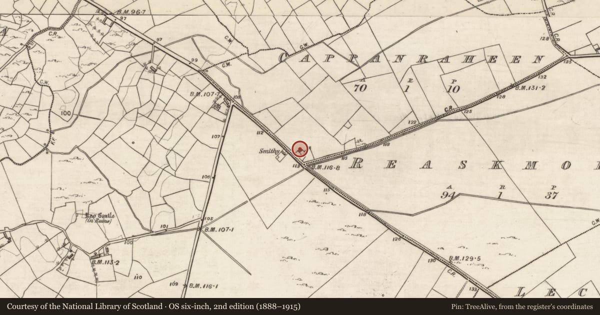 Ordnance Survey six-inch map, 2nd edition (1888–1915) covering the location of House - 18th/19th century, Cappanraheen, County Galway, with a pin at the register's coordinates