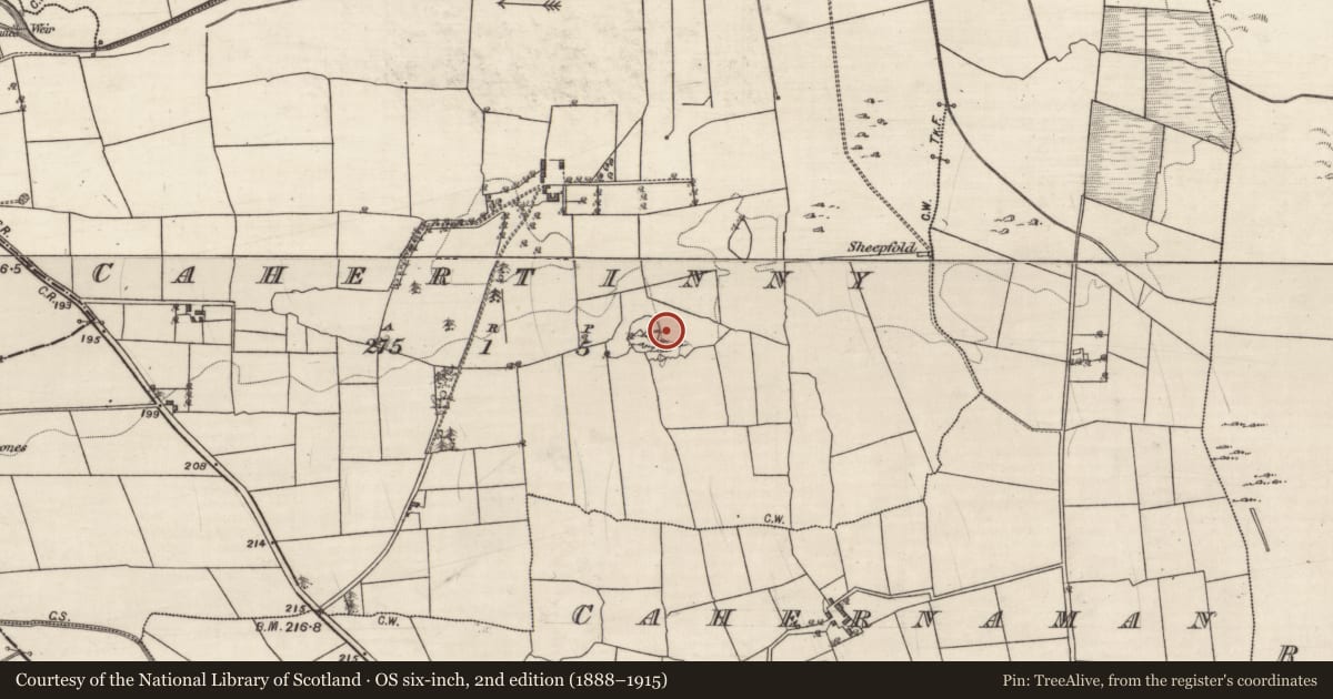 Ordnance Survey six-inch map, 2nd edition (1888–1915) covering the location of House - indeterminate date, Cahertinny, County Galway, with a pin at the register's coordinates