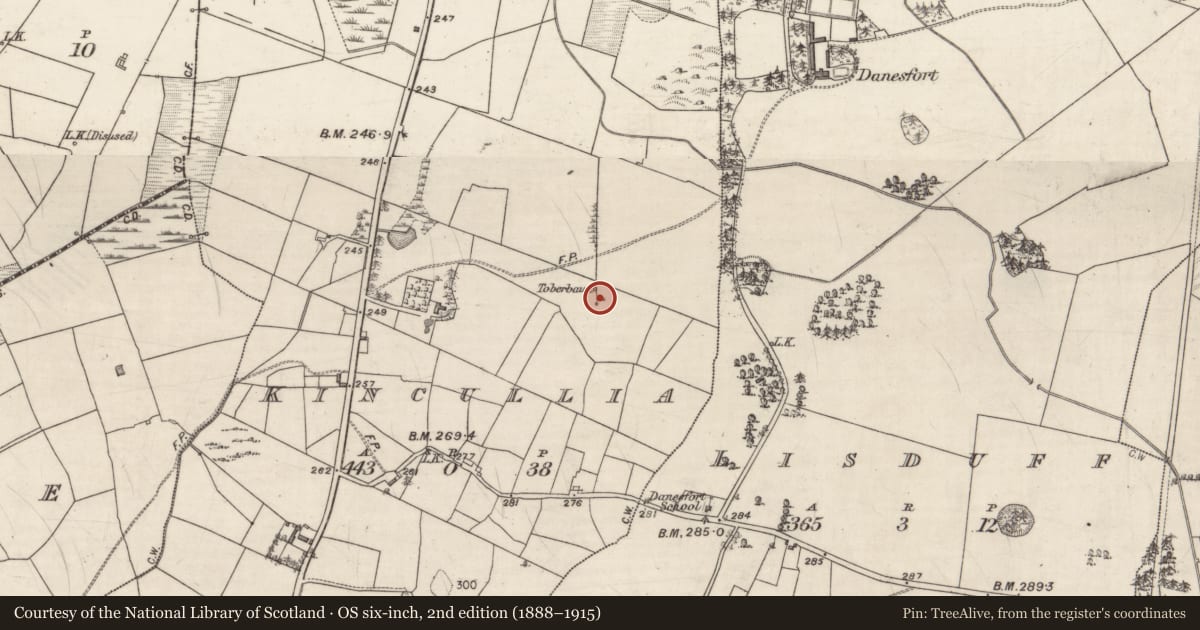 Ordnance Survey six-inch map, 2nd edition (1888–1915) covering the location of Well, Kincullia, County Galway, with a pin at the register's coordinates