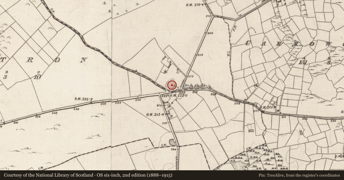 Ordnance Survey six-inch map, 2nd edition (1888–1915) covering the location of Enclosure, Moycola, County Galway, with a pin at the register's coordinates
