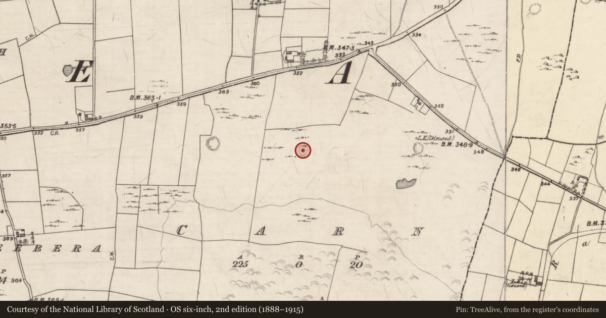 Ordnance Survey six-inch map, 2nd edition (1888–1915) covering the location of Ringfort - rath, Carn, County Galway, with a pin at the register's coordinates