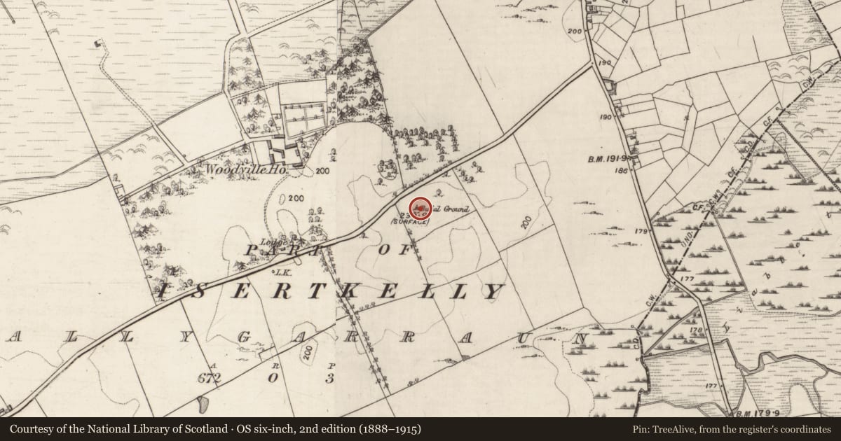 Ordnance Survey six-inch map, 2nd edition (1888–1915) covering the location of Barrow - unclassified, Ballygarraun, County Galway, with a pin at the register's coordinates