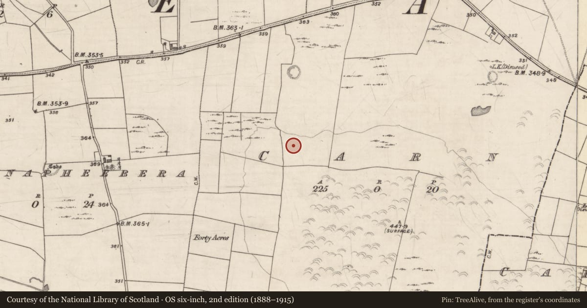 Ordnance Survey six-inch map, 2nd edition (1888–1915) covering the location of House - indeterminate date, Carn, County Galway, with a pin at the register's coordinates