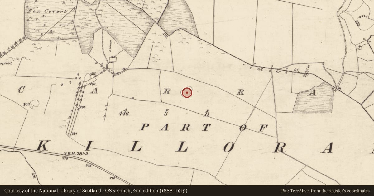Ordnance Survey six-inch map, 2nd edition (1888–1915) covering the location of Ringfort - rath, Carra, County Galway, with a pin at the register's coordinates