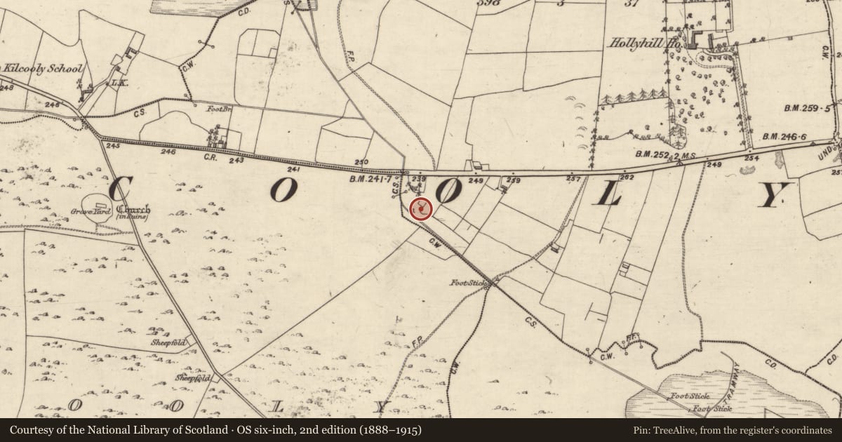 Ordnance Survey six-inch map, 2nd edition (1888–1915) covering the location of Mill - corn, Carrowroe, County Galway, with a pin at the register's coordinates
