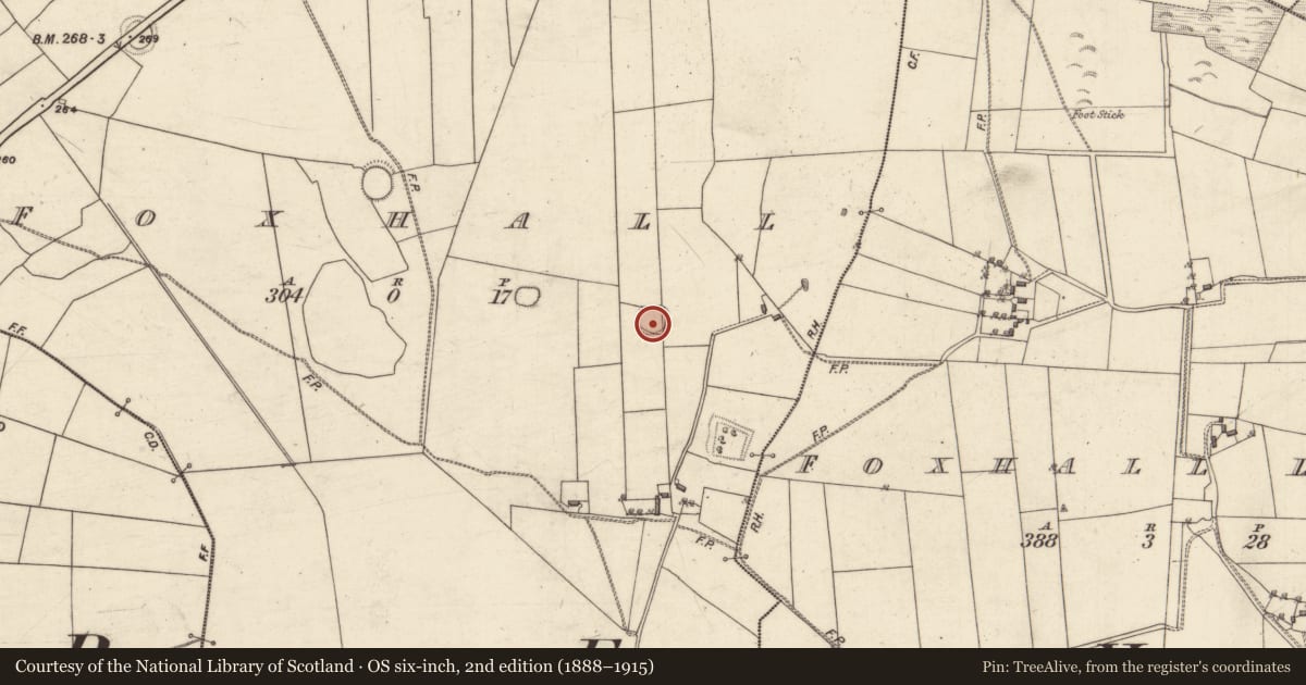 Ordnance Survey six-inch map, 2nd edition (1888–1915) covering the location of Ringfort - rath, Foxhall, County Galway, with a pin at the register's coordinates