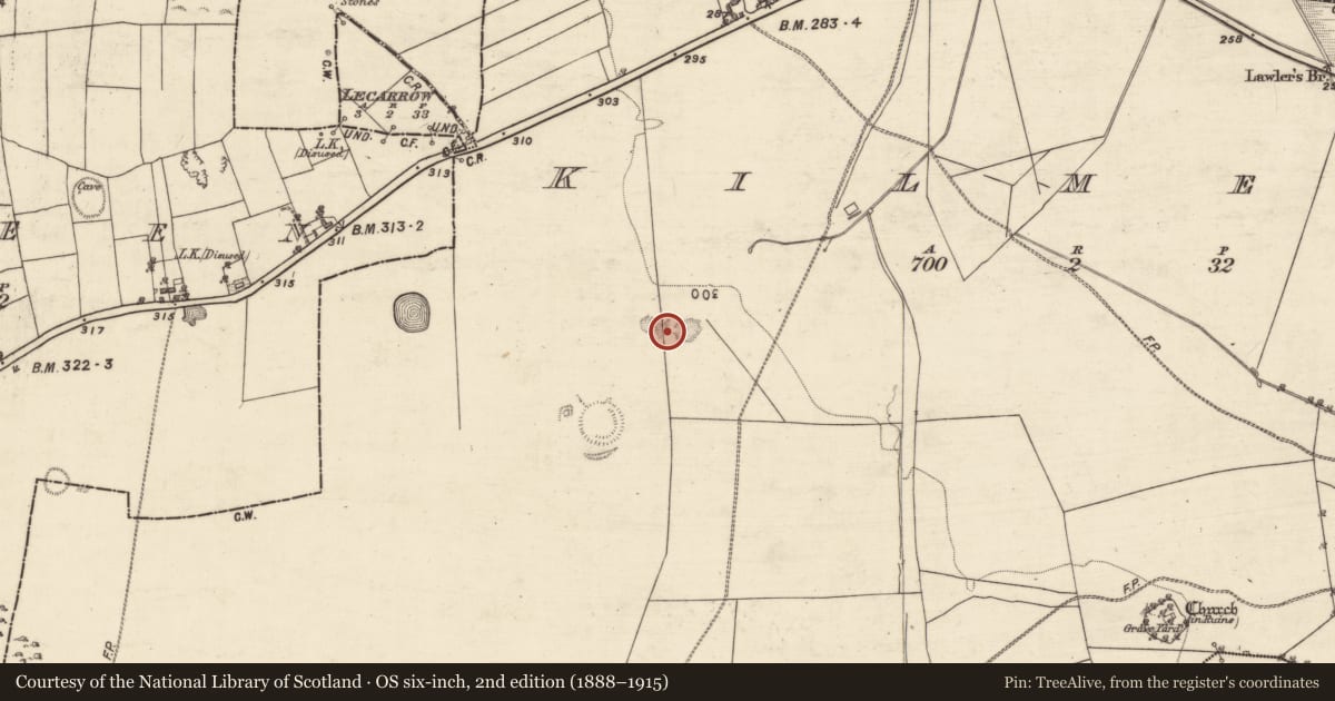 Ordnance Survey six-inch map, 2nd edition (1888–1915) covering the location of Quarry, Kilmeen, County Galway, with a pin at the register's coordinates