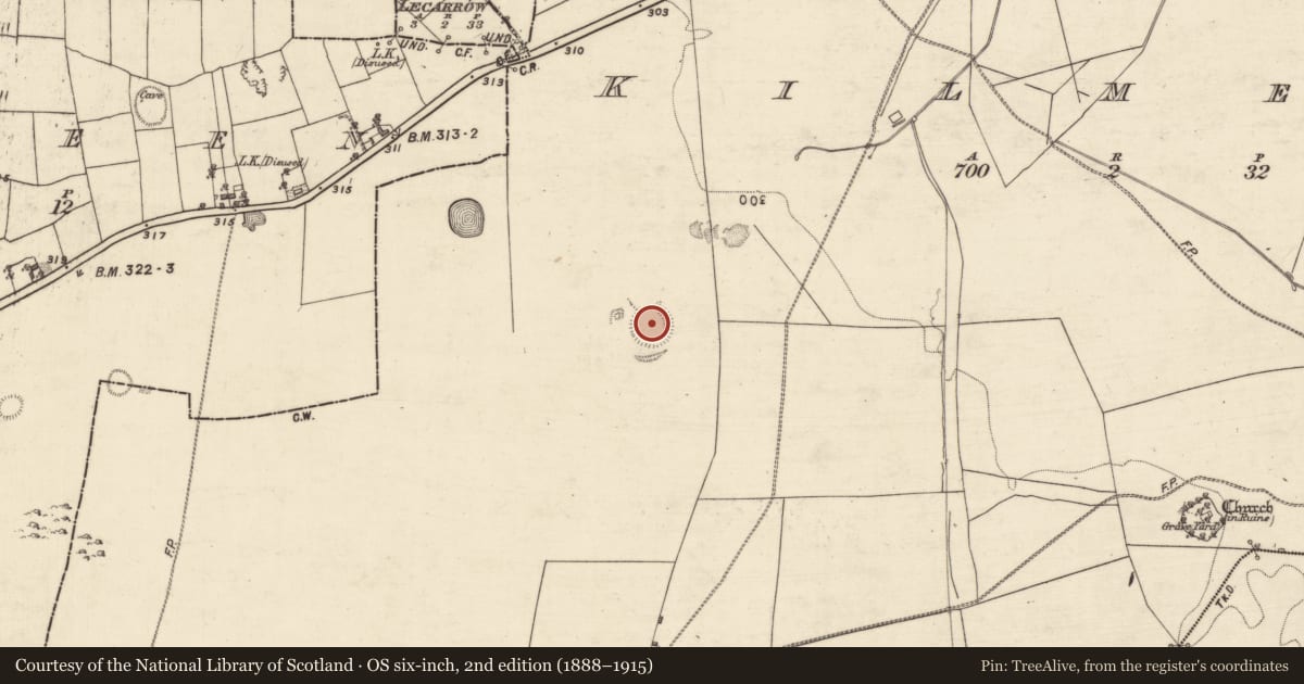 Ordnance Survey six-inch map, 2nd edition (1888–1915) covering the location of Ringfort - unclassified, Kilmeen, County Galway, with a pin at the register's coordinates