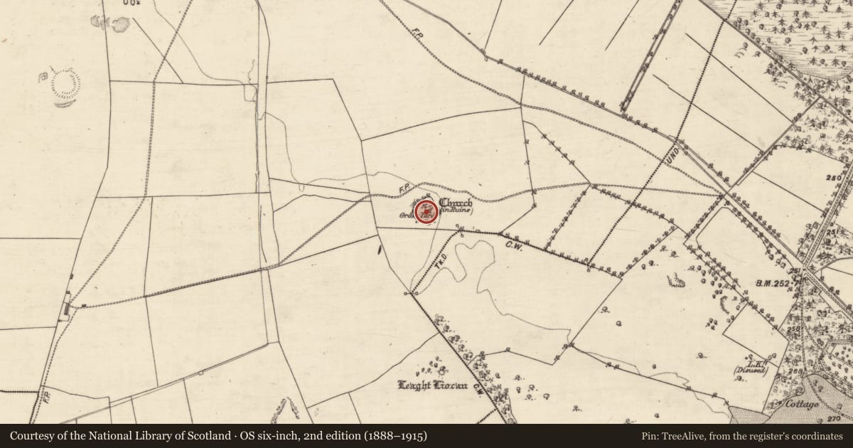 Ordnance Survey six-inch map, 2nd edition (1888–1915) covering the location of Graveyard, Kilmeen, County Galway, with a pin at the register's coordinates