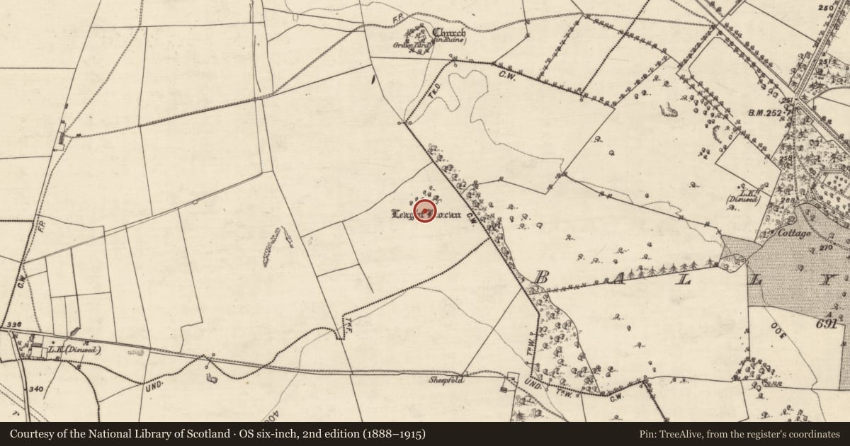 Ordnance Survey six-inch map, 2nd edition (1888–1915) covering the location of Enclosure, Kilmeen, County Galway, with a pin at the register's coordinates
