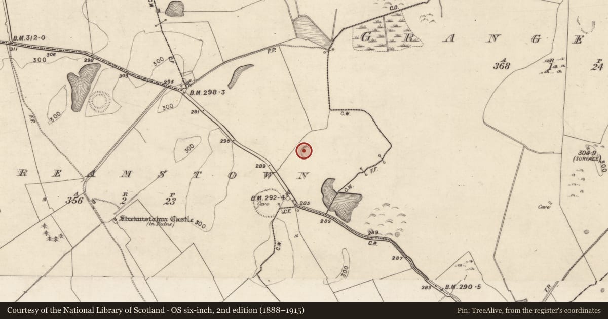 Ordnance Survey six-inch map, 2nd edition (1888–1915) covering the location of Ringfort - rath, Streamstown, County Galway, with a pin at the register's coordinates