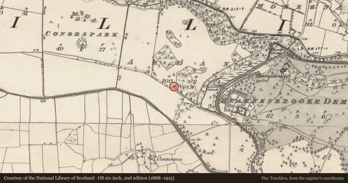 Ordnance Survey six-inch map, 2nd edition (1888–1915) covering the location of Quarry, Ardane, County Galway, with a pin at the register's coordinates