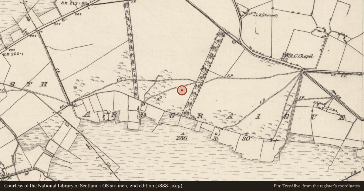 Ordnance Survey six-inch map, 2nd edition (1888–1915) covering the location of Quarry, Ardgraigue, County Galway, with a pin at the register's coordinates
