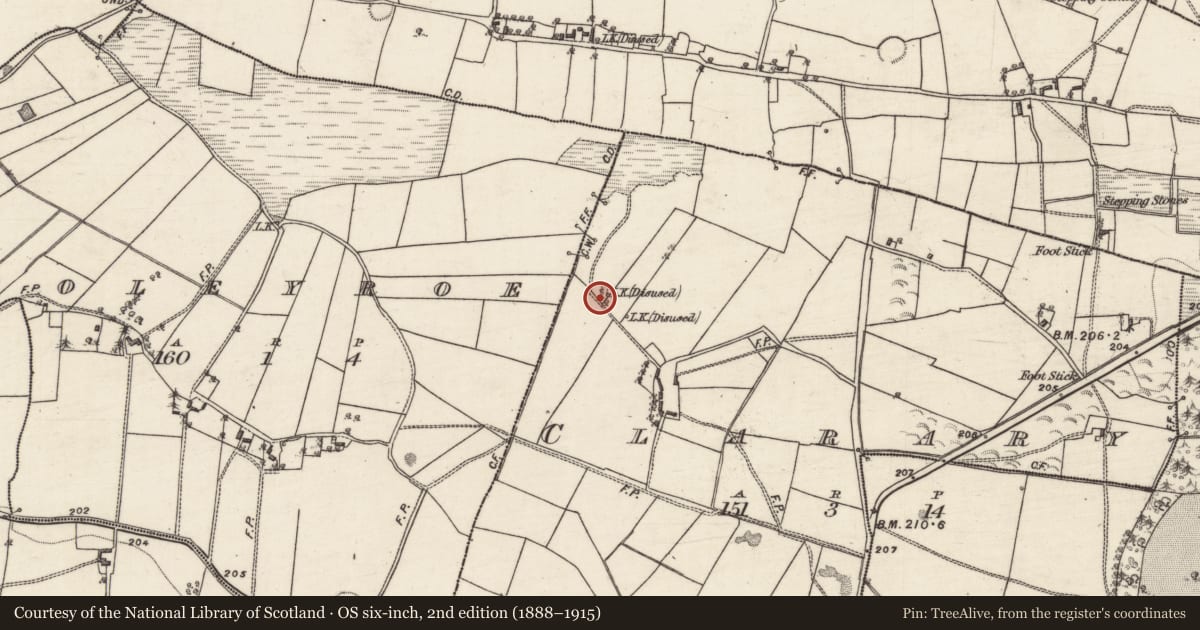 Ordnance Survey six-inch map, 2nd edition (1888–1915) covering the location of Quarry, Clarary, County Galway, with a pin at the register's coordinates