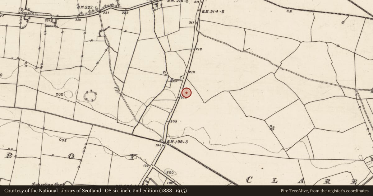 Ordnance Survey six-inch map, 2nd edition (1888–1915) covering the location of Quarry, Claremadden, County Galway, with a pin at the register's coordinates