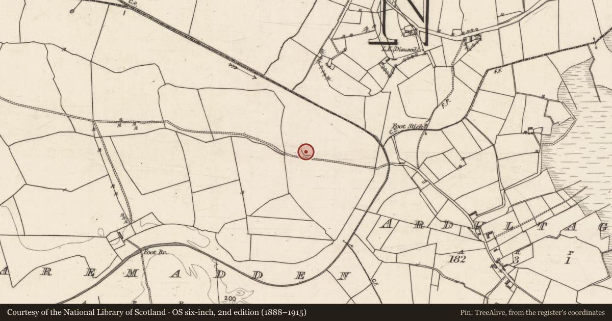 Ordnance Survey six-inch map, 2nd edition (1888–1915) covering the location of Ringfort - rath, Claremadden, County Galway, with a pin at the register's coordinates