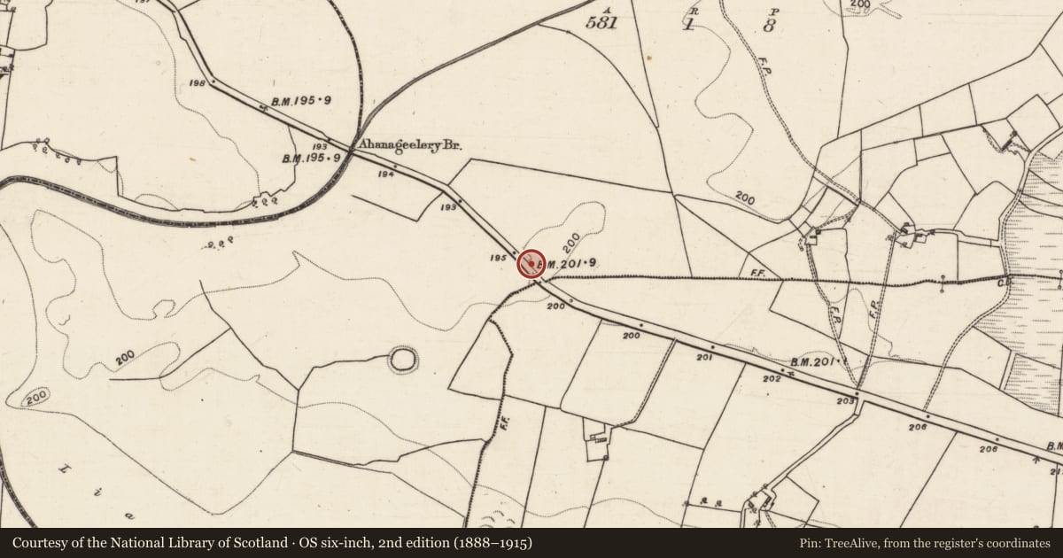 Ordnance Survey six-inch map, 2nd edition (1888–1915) covering the location of Quarry, Claremadden, County Galway, with a pin at the register's coordinates
