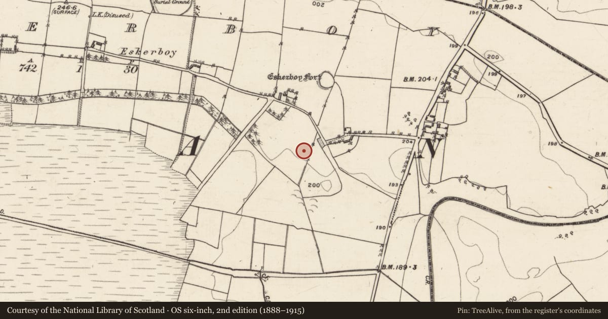 Ordnance Survey six-inch map, 2nd edition (1888–1915) covering the location of Quarry, Eskerboy, County Galway, with a pin at the register's coordinates