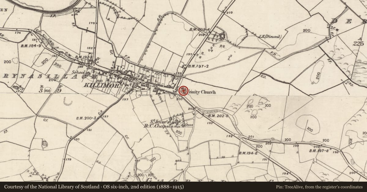 Ordnance Survey six-inch map, 2nd edition (1888–1915) covering the location of Chapel, Garryad And Garryduff, County Galway, with a pin at the register's coordinates