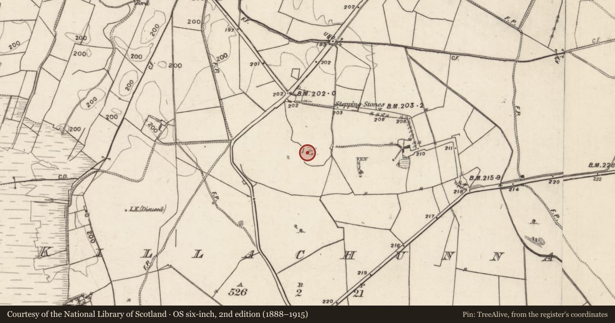Ordnance Survey six-inch map, 2nd edition (1888–1915) covering the location of Quarry, Killachunna, County Galway, with a pin at the register's coordinates