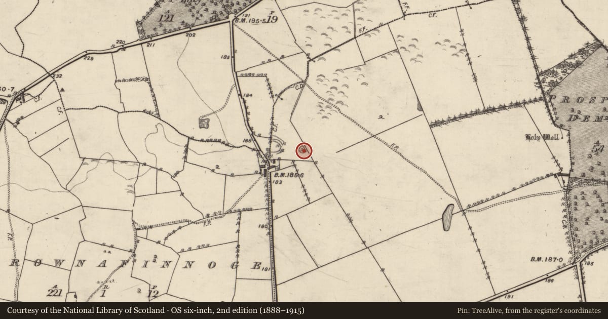 Ordnance Survey six-inch map, 2nd edition (1888–1915) covering the location of Enclosure, Derry, County Galway, with a pin at the register's coordinates