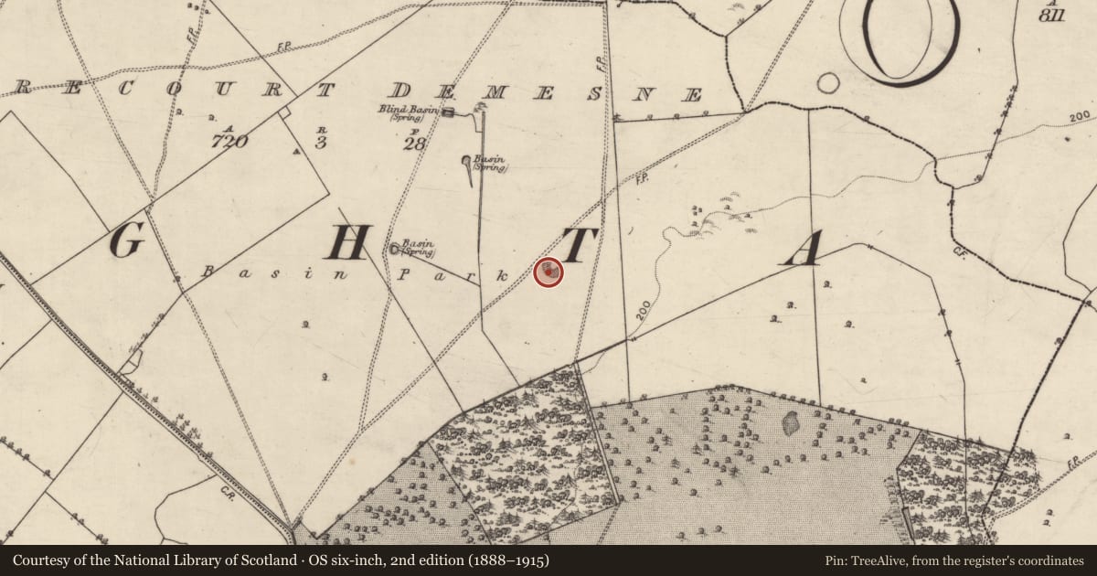 Ordnance Survey six-inch map, 2nd edition (1888–1915) covering the location of Quarry, Eyrecourt Demesne, County Galway, with a pin at the register's coordinates