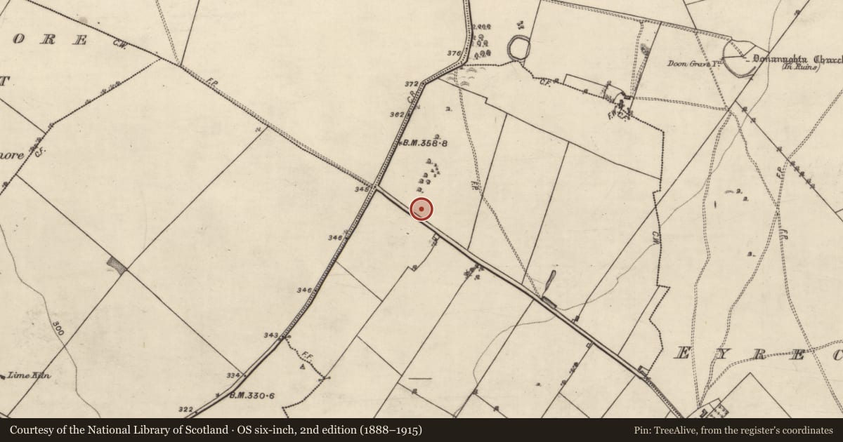 Ordnance Survey six-inch map, 2nd edition (1888–1915) covering the location of Quarry, Lisdooaun, County Galway, with a pin at the register's coordinates