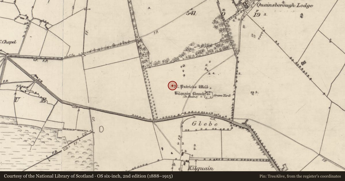 Ordnance Survey six-inch map, 2nd edition (1888–1915) covering the location of Ritual site - holy well, Stowlin, County Galway, with a pin at the register's coordinates