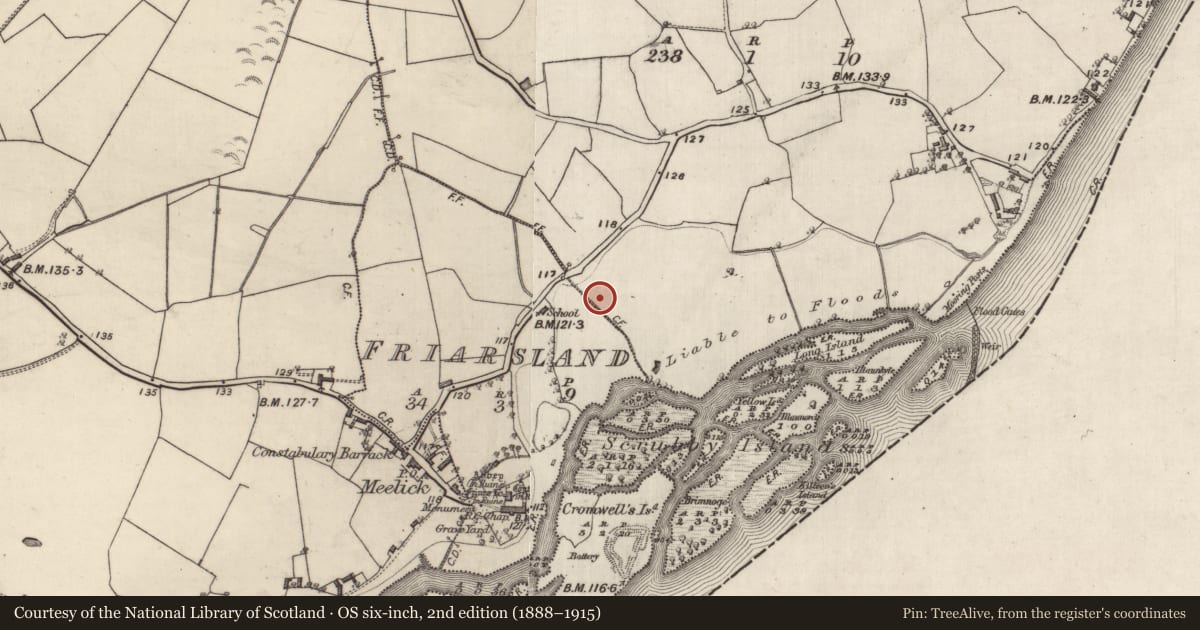 Ordnance Survey six-inch map, 2nd edition (1888–1915) covering the location of Castle - unclassified, Keeloge, County Galway, with a pin at the register's coordinates