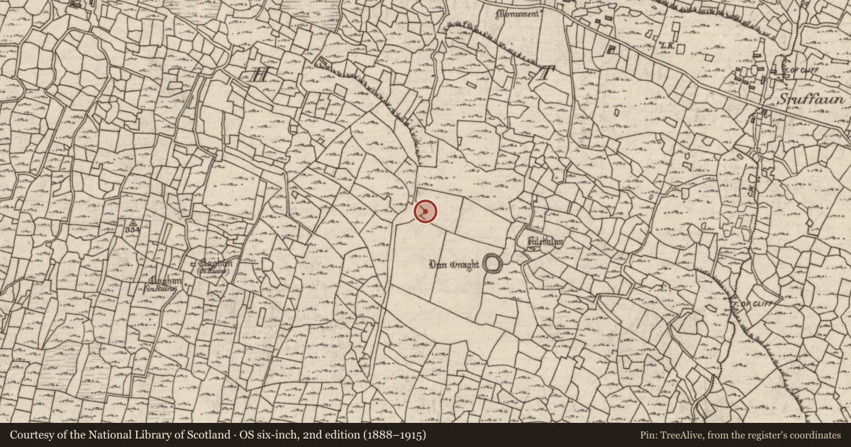 Ordnance Survey six-inch map, 2nd edition (1888–1915) covering the location of House - indeterminate date, Eoghanacht, County Galway, with a pin at the register's coordinates