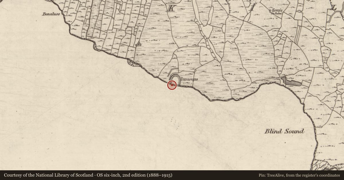 Ordnance Survey six-inch map, 2nd edition (1888–1915) covering the location of House - early medieval, Cill Mhuirbhigh, County Galway, with a pin at the register's coordinates