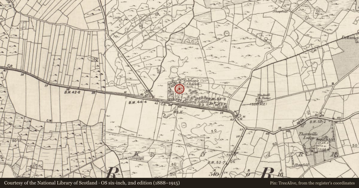 Ordnance Survey six-inch map, 2nd edition (1888–1915) covering the location of Graveyard, Ballybranagan, County Galway, with a pin at the register's coordinates
