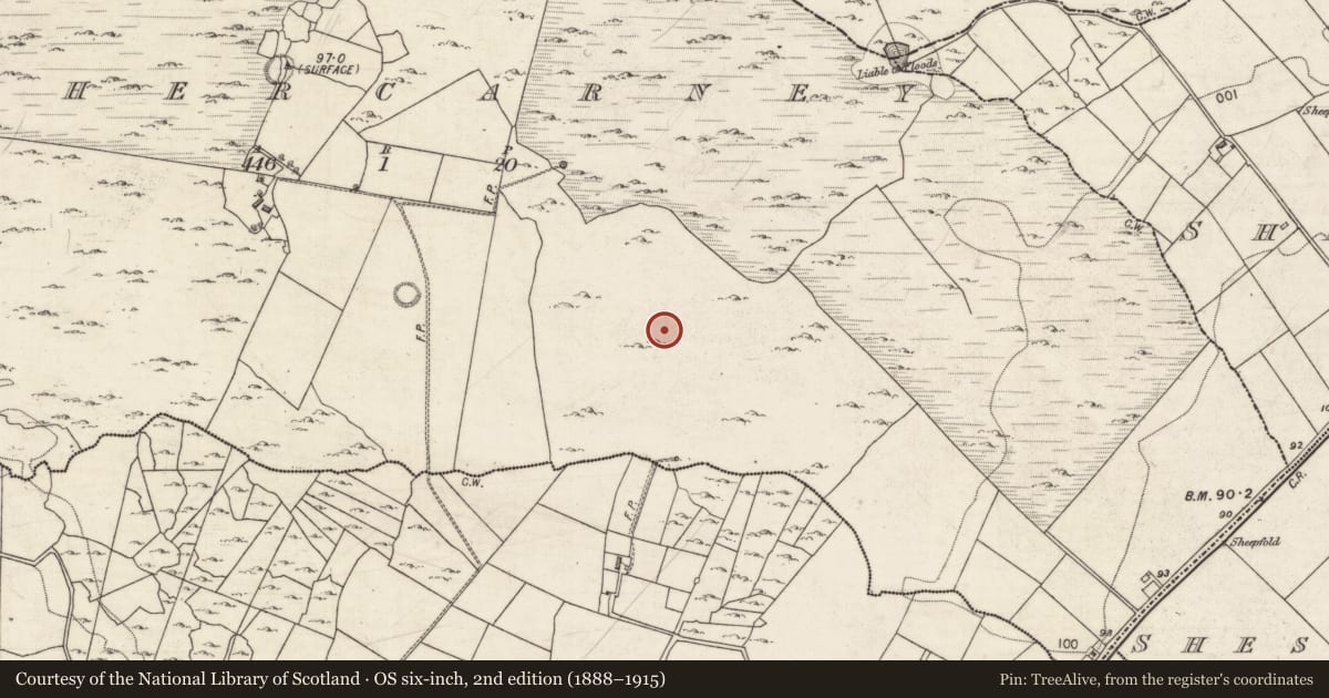 Ordnance Survey six-inch map, 2nd edition (1888–1915) covering the location of Enclosure, Cahercarney, County Galway, with a pin at the register's coordinates