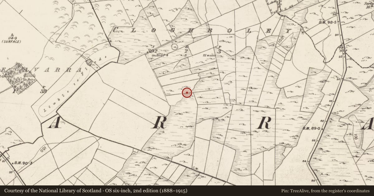 Ordnance Survey six-inch map, 2nd edition (1888–1915) covering the location of House - indeterminate date, Cloghboley, County Galway, with a pin at the register's coordinates
