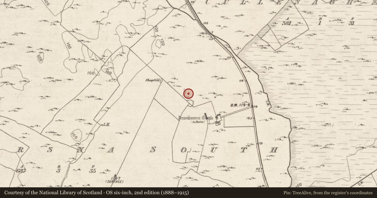 Ordnance Survey six-inch map, 2nd edition (1888–1915) covering the location of House - indeterminate date, Drumharsna South, County Galway, with a pin at the register's coordinates
