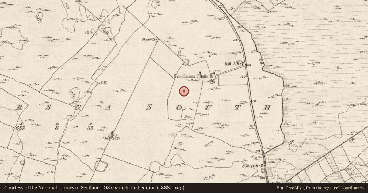 Ordnance Survey six-inch map, 2nd edition (1888–1915) covering the location of House - indeterminate date, Drumharsna South, County Galway, with a pin at the register's coordinates