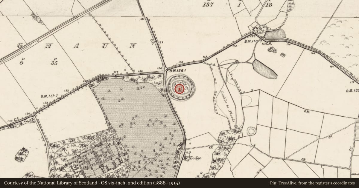 Ordnance Survey six-inch map, 2nd edition (1888–1915) covering the location of Souterrain, Lackan, County Galway, with a pin at the register's coordinates