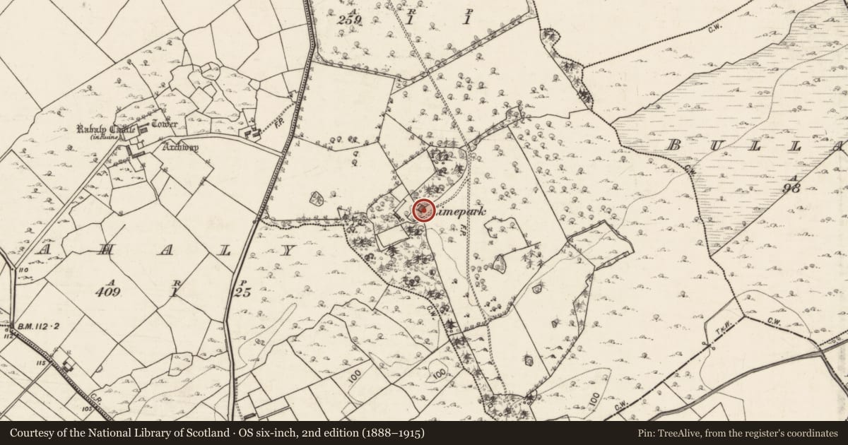 Ordnance Survey six-inch map, 2nd edition (1888–1915) covering the location of House - 18th/19th century, Limepark North, County Galway, with a pin at the register's coordinates