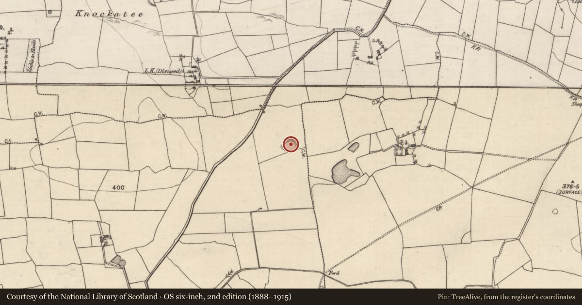 Ordnance Survey six-inch map, 2nd edition (1888–1915) covering the location of Ringfort - rath, Caheratrim, County Galway, with a pin at the register's coordinates