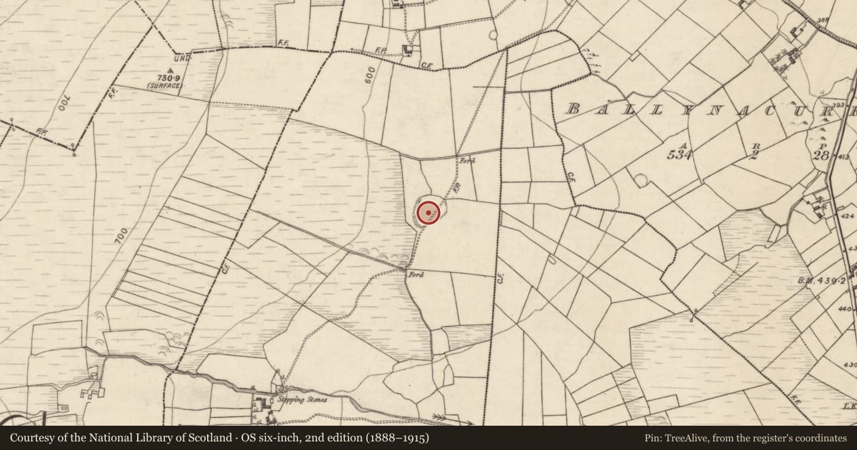 Ordnance Survey six-inch map, 2nd edition (1888–1915) covering the location of Enclosure, Gortnamannagh West, County Galway, with a pin at the register's coordinates