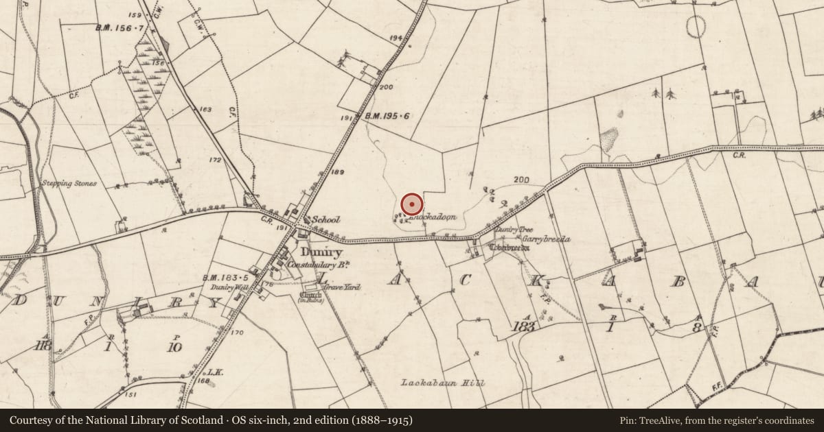 Ordnance Survey six-inch map, 2nd edition (1888–1915) covering the location of Ringfort - rath, Feagh, County Galway, with a pin at the register's coordinates