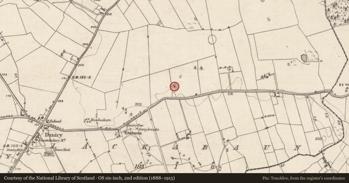 Ordnance Survey six-inch map, 2nd edition (1888–1915) covering the location of Quarry, Feagh, County Galway, with a pin at the register's coordinates