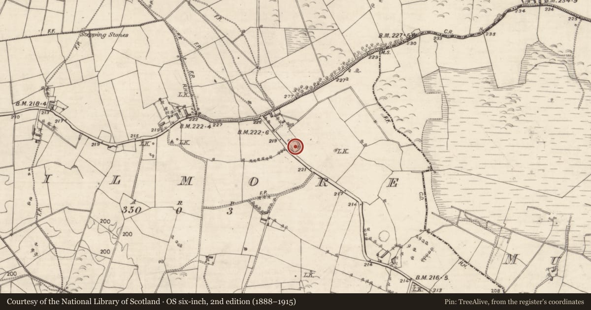 Ordnance Survey six-inch map, 2nd edition (1888–1915) covering the location of Souterrain, Kilmore, County Galway, with a pin at the register's coordinates