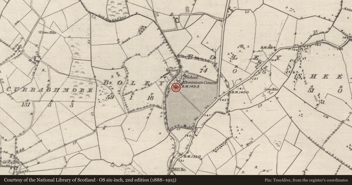 Ordnance Survey six-inch map, 2nd edition (1888–1915) covering the location of House - 18th/19th century, Boley, County Galway, with a pin at the register's coordinates