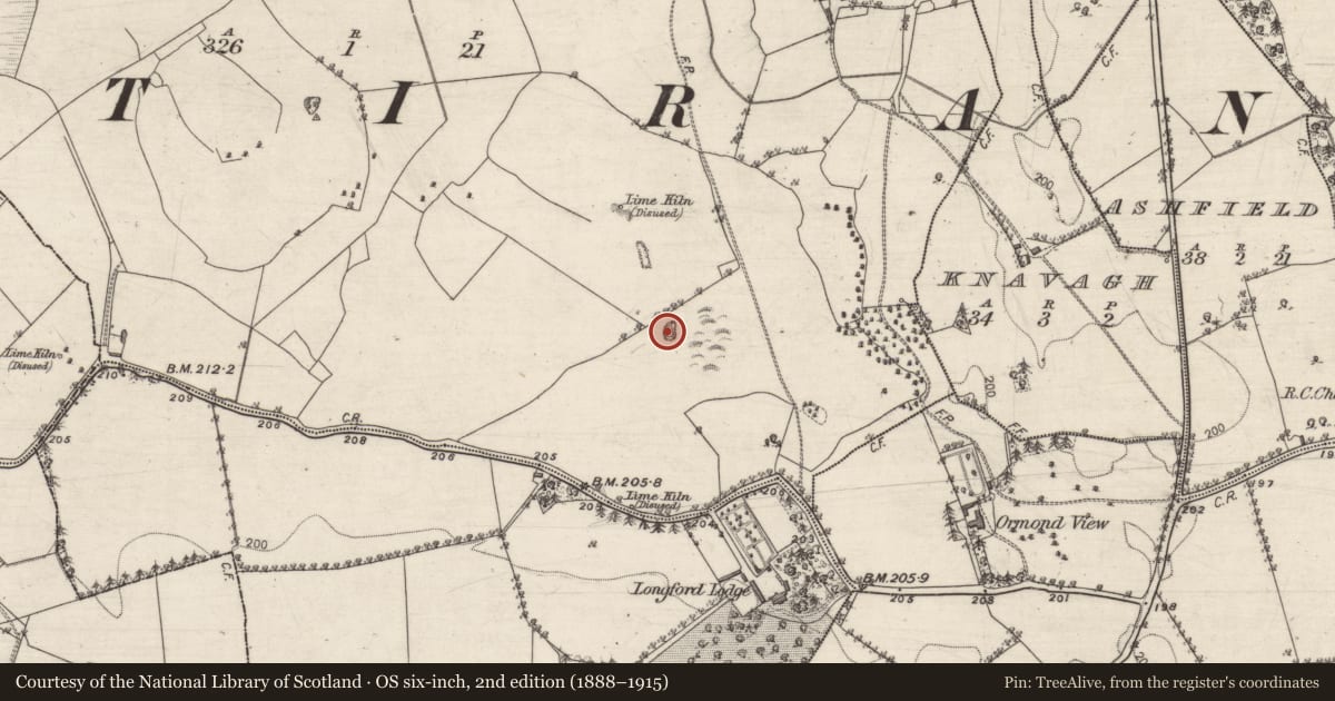 Ordnance Survey six-inch map, 2nd edition (1888–1915) covering the location of Quarry, Kill, County Galway, with a pin at the register's coordinates