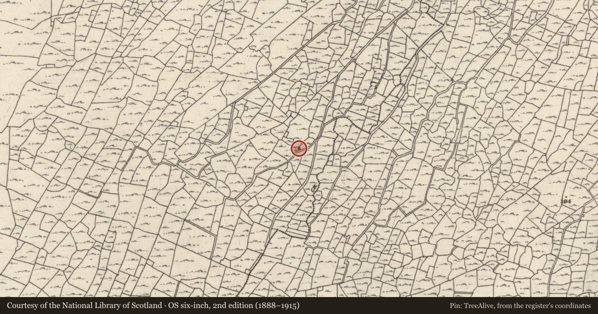 Ordnance Survey six-inch map, 2nd edition (1888–1915) covering the location of Burial, Ceathrú An Teampaill, County Galway, with a pin at the register's coordinates