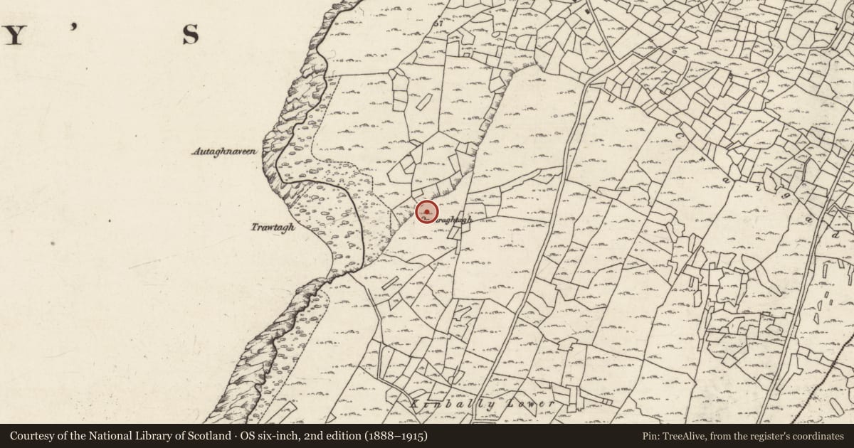 Ordnance Survey six-inch map, 2nd edition (1888–1915) covering the location of Hermitage, Ceathrú An Teampaill, County Galway, with a pin at the register's coordinates